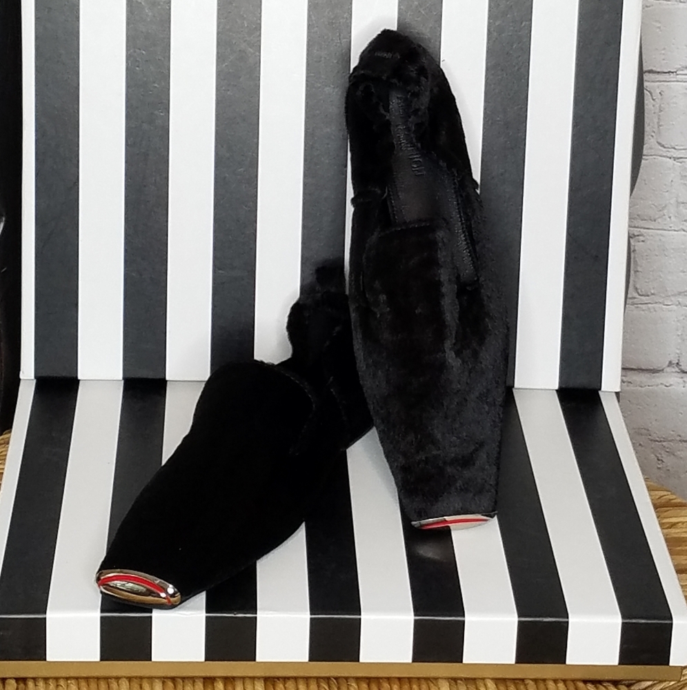 Aier Fashion Loafer Flats NWT Faux Fur Sq Toe 7. 5